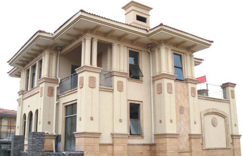 仿石漆仿石層抗水性良好，穩(wěn)定著色，不發(fā)白，無色差